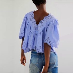 NWT xs Free People Costa Eyelet Top
Color: Periwinkle